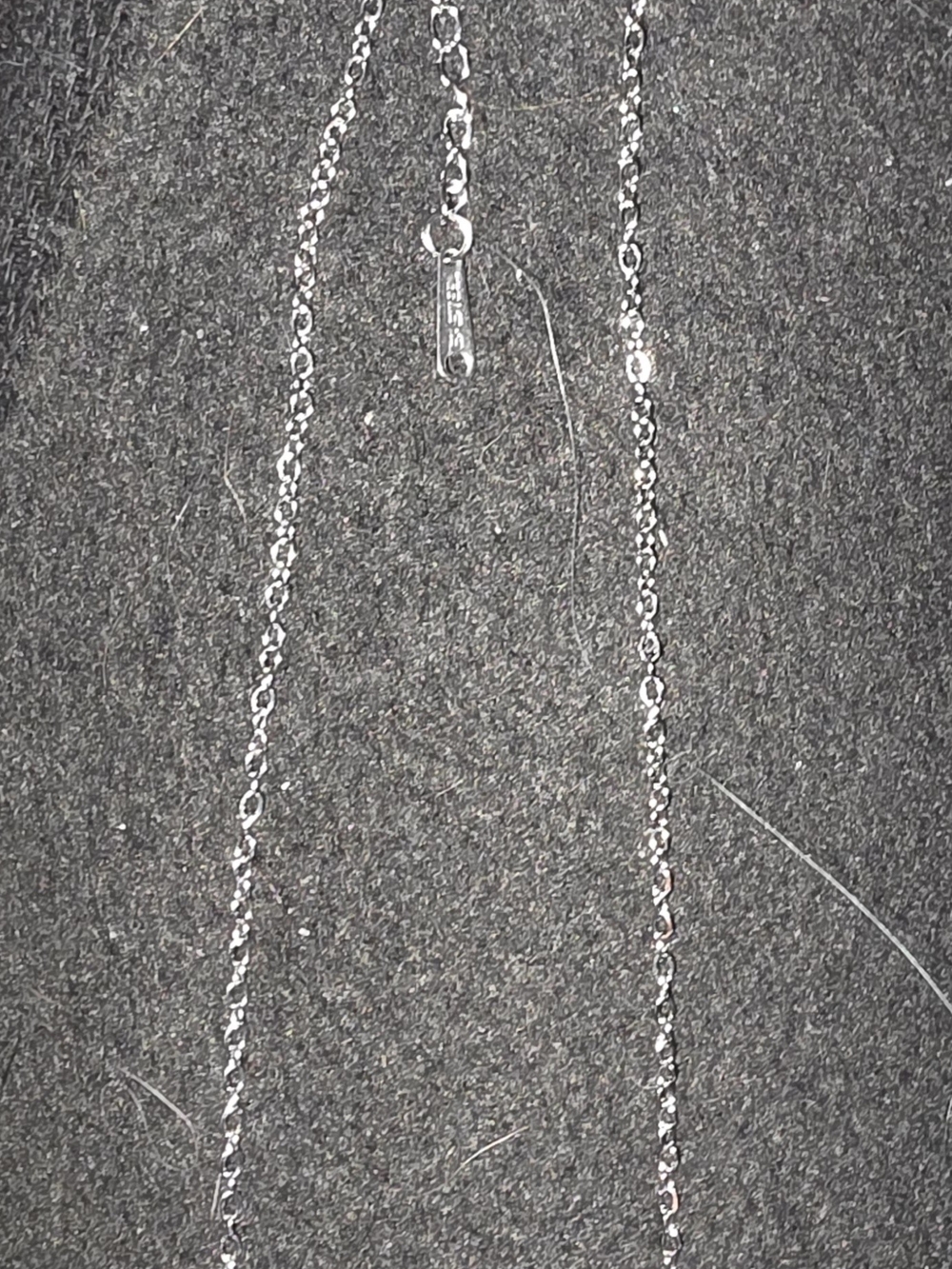 18in Stainless Steel Silver Tone Chain Necklace With Swarovski Crystals